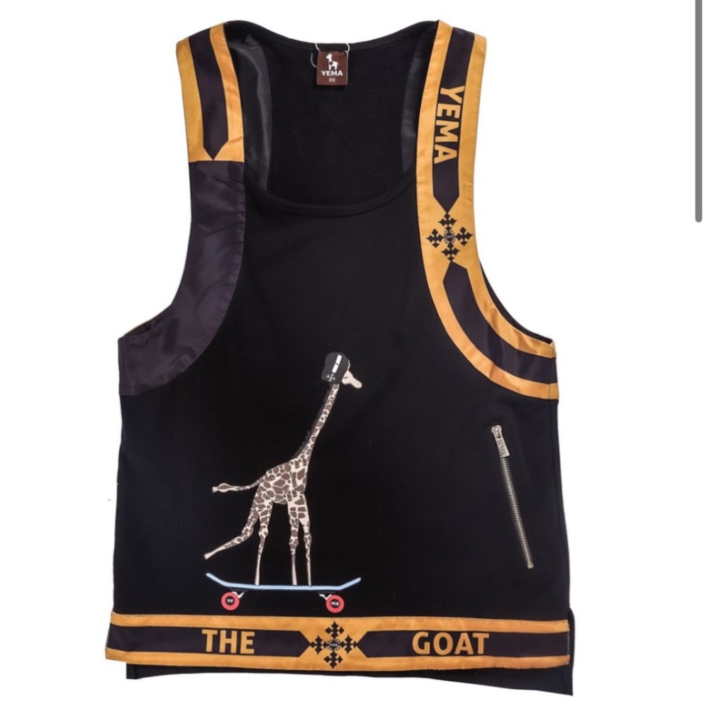 YEMA Rothiga Tank Top in Addis Black  & Gold | Size: XS